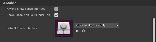 unrealEngine mobile joystick選択設定